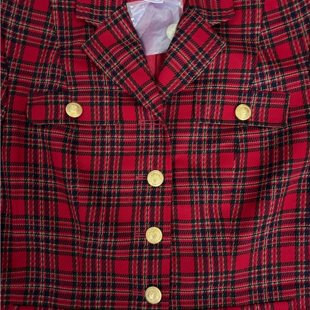 Pendleton Red And Black Wool Blazer - image 3